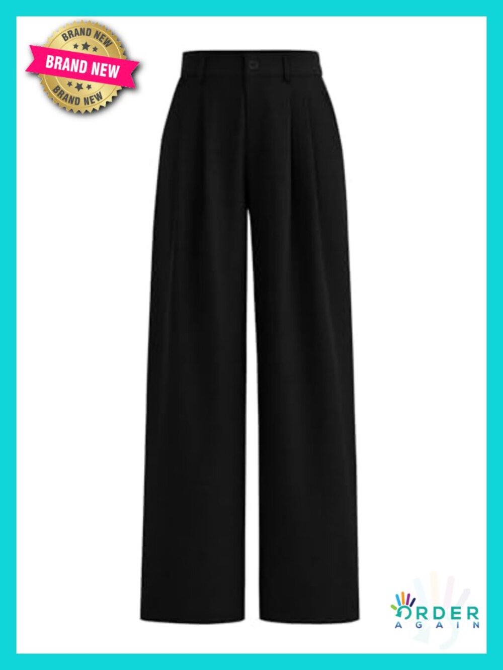 High Waisted Straight Leg Work Pants Slacks with Pockets